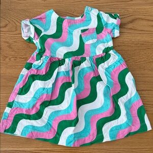 Mini Boden Pink and Green Patterned Dress